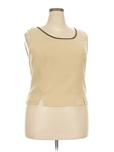 Pre-owned Perceptions Sleeveless Blouse In Tan