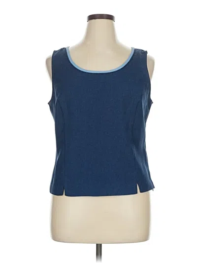 Pre-owned Perceptions Sleeveless Top Blue Scoop Neck Tops