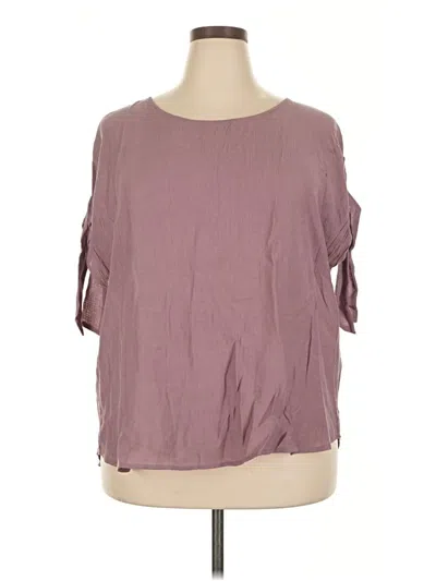 Pre-owned Perch By Blu Pepper Short Sleeve Blouse In Purple