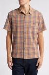 Percival Agora Clerk Plaid Button-up Shirt In Orange Multi Check