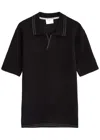 Percival Cassette Short Sleeve Cotton Polo Sweater In Black