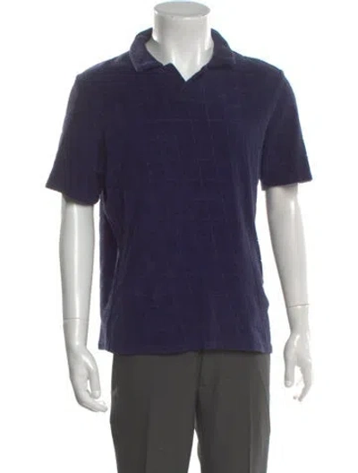 Pre-owned Percival Collar Short Sleeve Polo Shirt In Blue