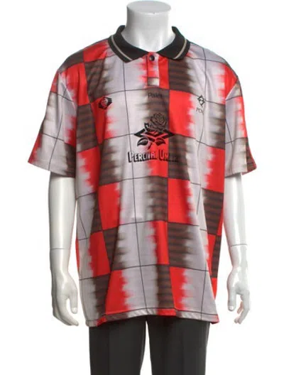 Pre-owned Percival Colorblock Pattern Collar Polo Shirt In Multicolor