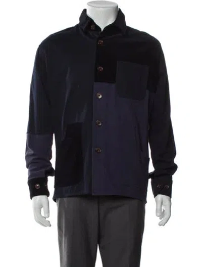 Pre-owned Percival Colorblock Pattern Jacket In Blue