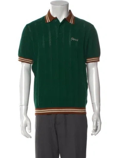 Pre-owned Percival Colorblock Pattern Short Sleeve Shirt In Green