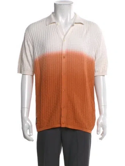 Pre-owned Percival Colorblock Pattern Short Sleeve Shirt In Orange