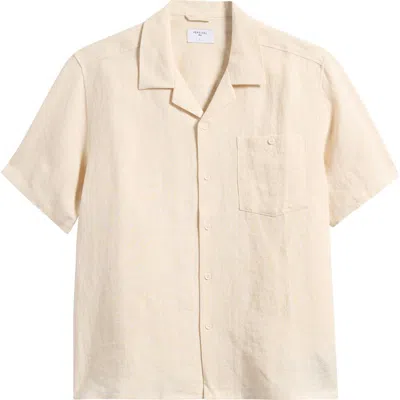 Percival Cuban Linen Camp Shirt In Neutral