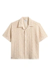 Percival Elio Crochet Short Sleeve Button-up Shirt