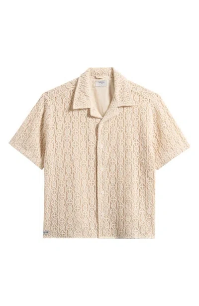 Percival Elio Crochet Short Sleeve Button-up Shirt