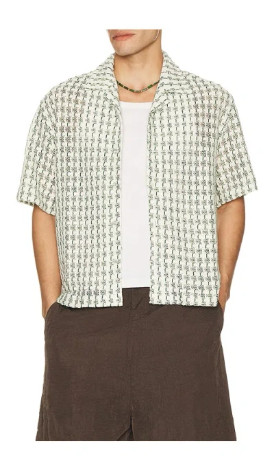 Percival Freddie Crochet Cuban Collar Boxy Shirt In Multi