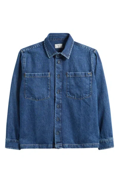 Percival Heavyweight Denim Overshirt In Blue