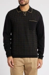 Percival Kihara Organic Cotton Jacquard Polo Sweater