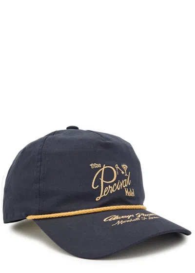 Percival Kingsley Logo-embroidered Cotton-blend Cap In Navy