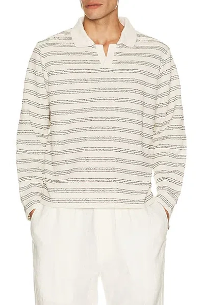 Percival Laurent Long Sleeve Regular Polo In Ecru