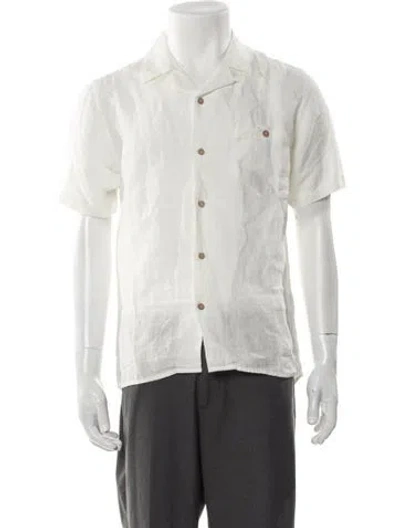Pre-owned Percival Linen Short Sleeve Shirt In White
