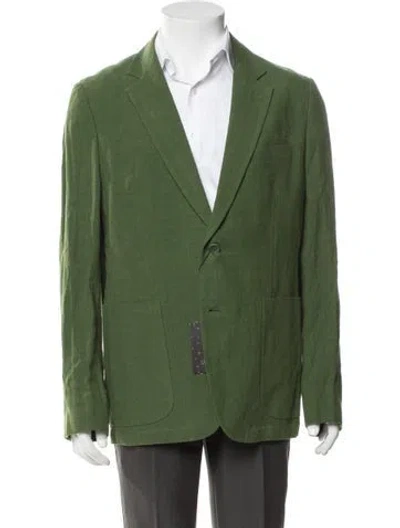 Pre-owned Percival Linen Tuxedo W/ Tags In Green
