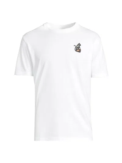 Percival Men's Space Cat Cotton T-shirt In White