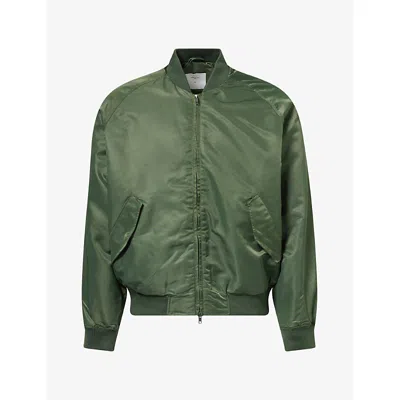 Percival Mens Bomber Flap-pocket Shell Jacket Forest Xl In Green