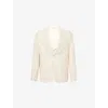 Percival Mens Cream Tailored Single-breasted Linen And Cotton-blend Blazer In Pink