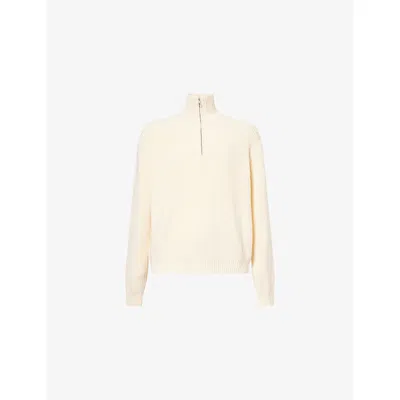 Percival Mens Ecru Meyer Turtleneck Cotton-jumper In Multi