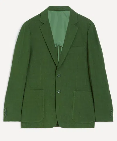 Percival Mens Forest Tailored Linen Blazer In Green