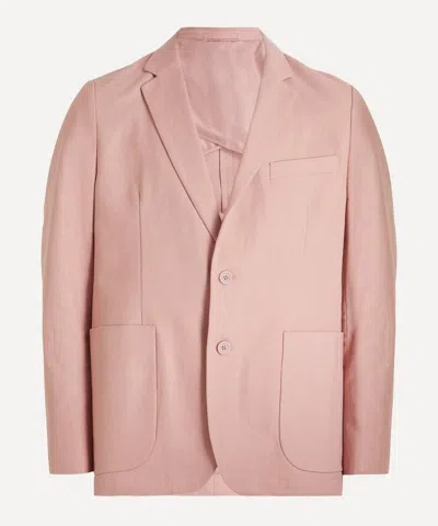 Percival Mens Mauve Tailored Linen Blazer In Pink
