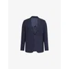 Percival Tailored Linen Blazer In Navy