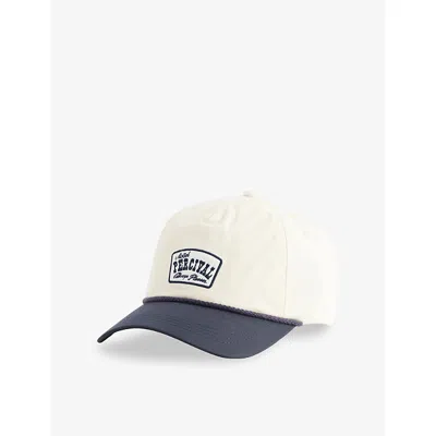 Percival Mens Cream Donovan Embroidered Trucker Cap In White