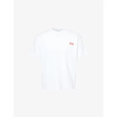 Percival Mens White Gordon Graphic-print Cotton T-shirt