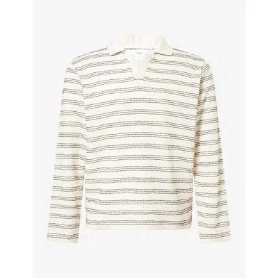 Percival Mens  Laurent Striped Cotton-knit Polo Top In Multi