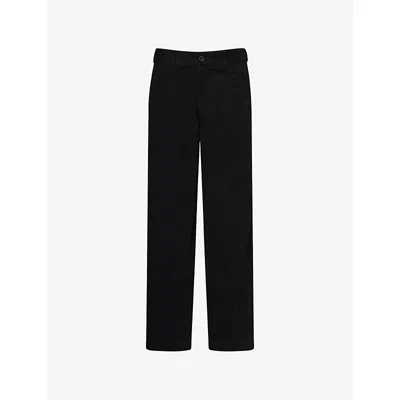 Percival Mens Black Straight Leg Cotton Chino Trousers In Blue