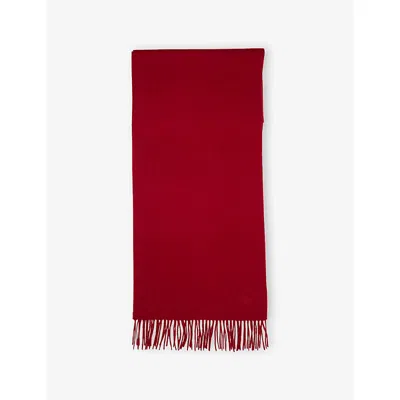 Percival Mens Red Tolkein Fringed Wool Scarf