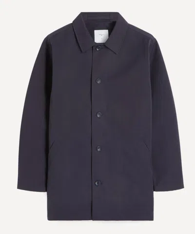 Percival Mens Sherlock Short Trench Coat In Midnight With Olive