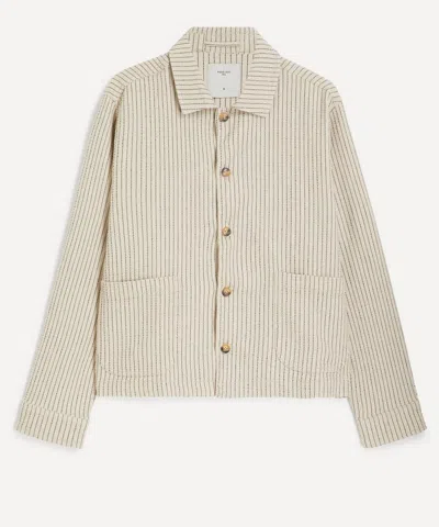 Percival Mens Sorrento Boxy Overshirt In Nude