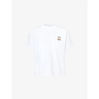Percival Mens White Alistair Graphic-print Cotton T-shirt Xxl