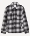 Percival Mens Wool Check Overshirt In Black