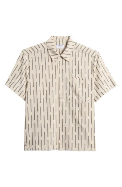 Percival Nancy Short Sleeve Button-up Shirt In Neutral