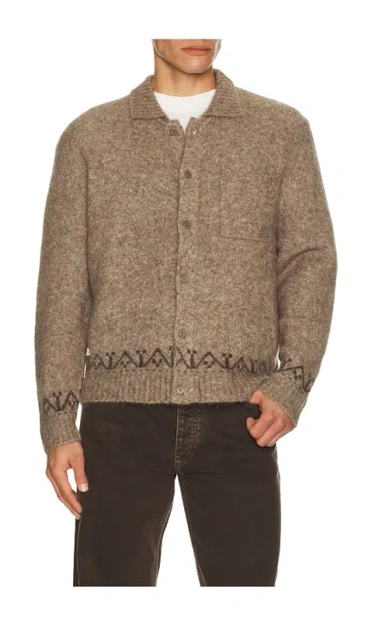 Percival Novel Collared Cardigan In Oak