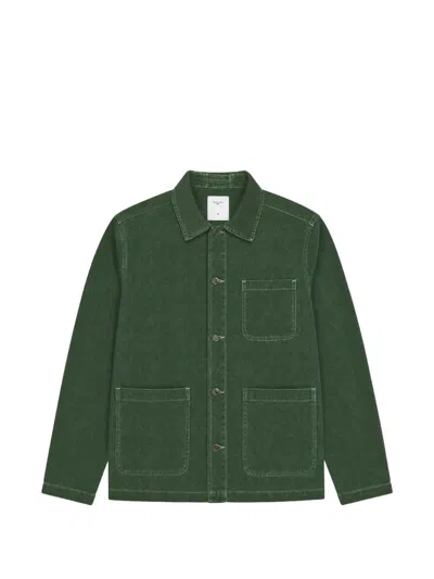 Percival Oliver Button-fastening Pocket-detail Jacket In Green