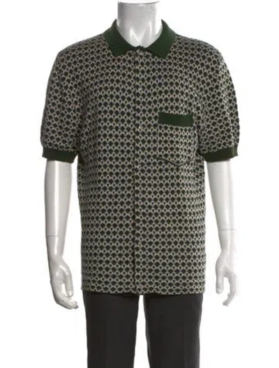 Pre-owned Percival Patterned Short Sleeve Shirt In Green