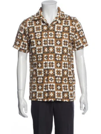 Pre-owned Percival Patterned Short Sleeve Shirt W/ Tags In Neutral