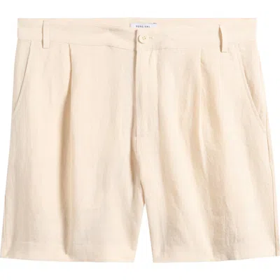 Percival Pleated Linen Shorts In White