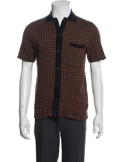 Pre-owned Percival Printed Short Sleeve Shirt In Blue