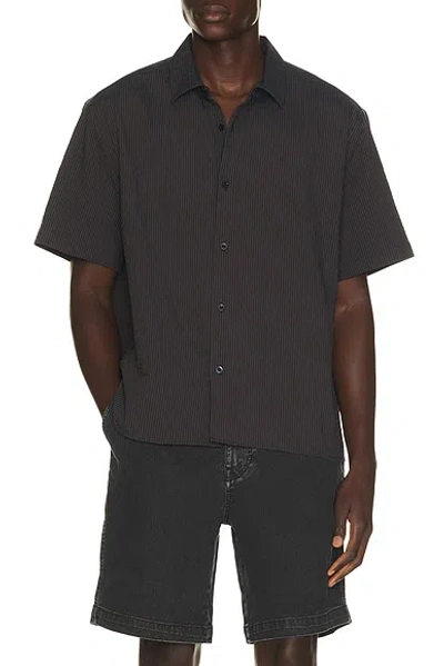 Percival Rowan Seersucker Boxy Shirt In Blue