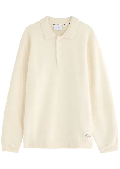 Percival Rugby Alpaca-blend Polo Jumper In Cream