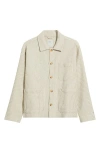Percival Sorrento Pinstripe Cotton & Linen Button-up Overshirt In Ecru