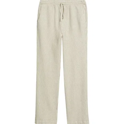 Percival Sorrento Pinstripe Cotton & Linen Drawstring Pants In Multi