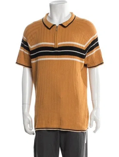 Pre-owned Percival Striped Collar Polo Shirt In Orange
