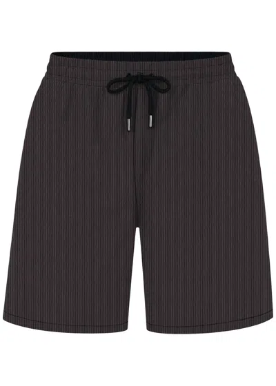 Percival Striped Seersucker Swimshorts In Blue