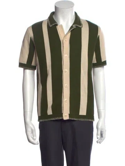 Pre-owned Percival Striped Short Sleeve Shirt In Green